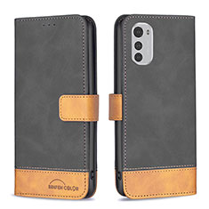 Coque Portefeuille Livre Cuir Etui Clapet B05F pour Motorola Moto E32s Noir