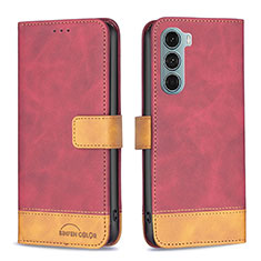 Coque Portefeuille Livre Cuir Etui Clapet B05F pour Motorola Moto Edge S30 5G Rouge