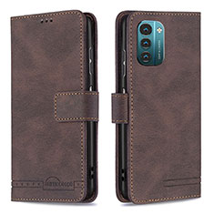 Coque Portefeuille Livre Cuir Etui Clapet B05F pour Nokia G21 Marron