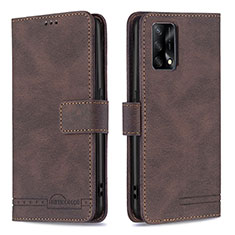 Coque Portefeuille Livre Cuir Etui Clapet B05F pour Oppo F19 Marron