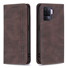 Coque Portefeuille Livre Cuir Etui Clapet B05F pour Oppo F19 Pro Marron