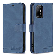 Coque Portefeuille Livre Cuir Etui Clapet B05F pour Oppo F19 Pro+ Plus 5G Bleu