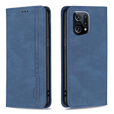 Coque Portefeuille Livre Cuir Etui Clapet B05F pour Oppo Find X5 5G Bleu