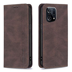 Coque Portefeuille Livre Cuir Etui Clapet B05F pour Oppo Find X5 5G Marron