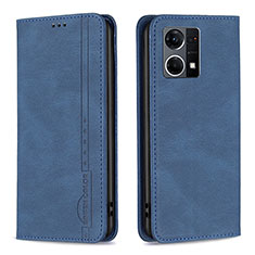 Coque Portefeuille Livre Cuir Etui Clapet B05F pour Oppo Reno7 4G Bleu