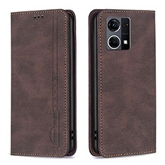 Coque Portefeuille Livre Cuir Etui Clapet B05F pour Oppo Reno7 4G Marron