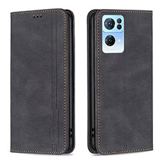 Coque Portefeuille Livre Cuir Etui Clapet B05F pour Oppo Reno7 Pro 5G Noir