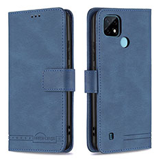 Coque Portefeuille Livre Cuir Etui Clapet B05F pour Realme C21 Bleu