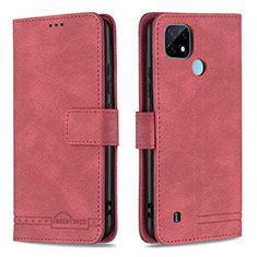 Coque Portefeuille Livre Cuir Etui Clapet B05F pour Realme C21 Rouge