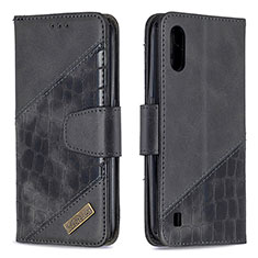 Coque Portefeuille Livre Cuir Etui Clapet B05F pour Samsung Galaxy A01 SM-A015 Noir