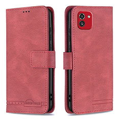 Coque Portefeuille Livre Cuir Etui Clapet B05F pour Samsung Galaxy A03 Rouge