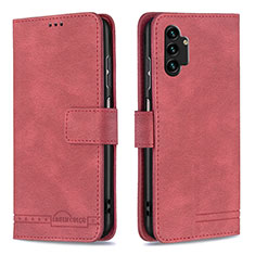 Coque Portefeuille Livre Cuir Etui Clapet B05F pour Samsung Galaxy A13 4G Rouge