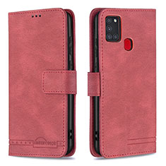 Coque Portefeuille Livre Cuir Etui Clapet B05F pour Samsung Galaxy A21s Rouge