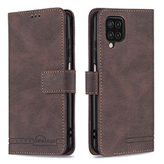 Coque Portefeuille Livre Cuir Etui Clapet B05F pour Samsung Galaxy F12 Marron