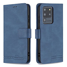 Coque Portefeuille Livre Cuir Etui Clapet B05F pour Samsung Galaxy S20 Ultra 5G Bleu