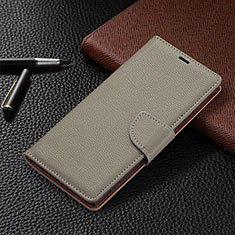 Coque Portefeuille Livre Cuir Etui Clapet B05F pour Samsung Galaxy S22 Ultra 5G Gris