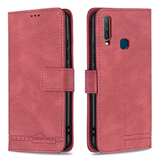 Coque Portefeuille Livre Cuir Etui Clapet B05F pour Vivo Y11 Rouge