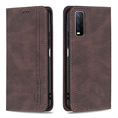 Coque Portefeuille Livre Cuir Etui Clapet B05F pour Vivo Y20s G Marron