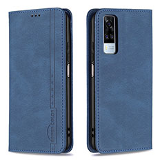 Coque Portefeuille Livre Cuir Etui Clapet B05F pour Vivo Y31 (2021) Bleu