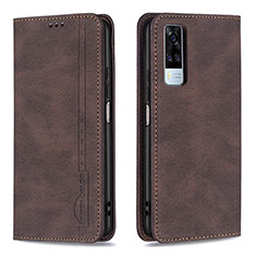 Coque Portefeuille Livre Cuir Etui Clapet B05F pour Vivo Y31 (2021) Marron