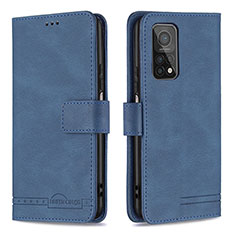 Coque Portefeuille Livre Cuir Etui Clapet B05F pour Xiaomi Mi 10T Pro 5G Bleu