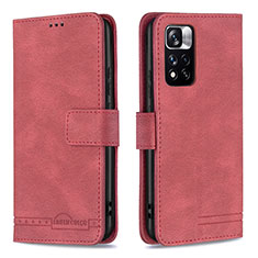 Coque Portefeuille Livre Cuir Etui Clapet B05F pour Xiaomi Mi 11i 5G (2022) Rouge