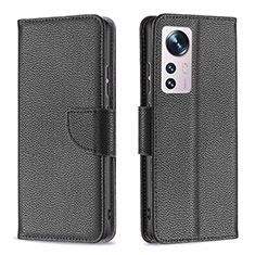 Coque Portefeuille Livre Cuir Etui Clapet B05F pour Xiaomi Mi 12 5G Noir