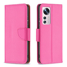 Coque Portefeuille Livre Cuir Etui Clapet B05F pour Xiaomi Mi 12 5G Rose Rouge