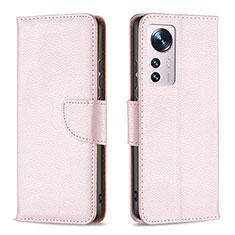 Coque Portefeuille Livre Cuir Etui Clapet B05F pour Xiaomi Mi 12 Pro 5G Rose