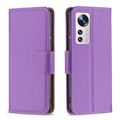 Coque Portefeuille Livre Cuir Etui Clapet B05F pour Xiaomi Mi 12X 5G Violet