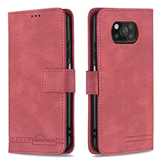 Coque Portefeuille Livre Cuir Etui Clapet B05F pour Xiaomi Poco X3 Pro Rouge