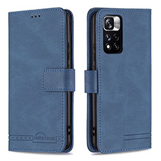 Coque Portefeuille Livre Cuir Etui Clapet B05F pour Xiaomi Poco X4 NFC Bleu