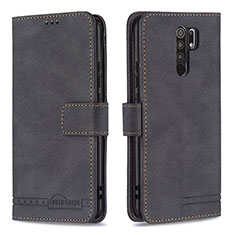 Coque Portefeuille Livre Cuir Etui Clapet B05F pour Xiaomi Redmi 9 Prime India Noir