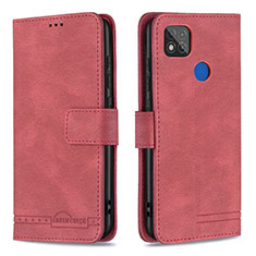 Coque Portefeuille Livre Cuir Etui Clapet B05F pour Xiaomi Redmi 9C NFC Rouge