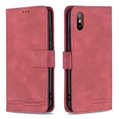 Coque Portefeuille Livre Cuir Etui Clapet B05F pour Xiaomi Redmi 9i Rouge