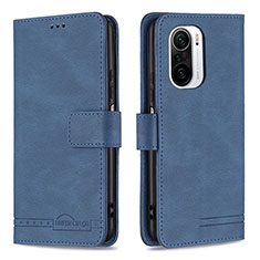 Coque Portefeuille Livre Cuir Etui Clapet B05F pour Xiaomi Redmi K40 Pro 5G Bleu