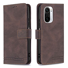 Coque Portefeuille Livre Cuir Etui Clapet B05F pour Xiaomi Redmi K40 Pro 5G Marron