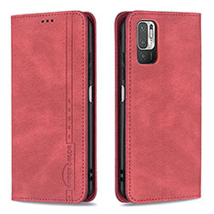 Coque Portefeuille Livre Cuir Etui Clapet B05F pour Xiaomi Redmi Note 10 5G Rouge