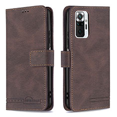 Coque Portefeuille Livre Cuir Etui Clapet B05F pour Xiaomi Redmi Note 10 Pro Max Marron