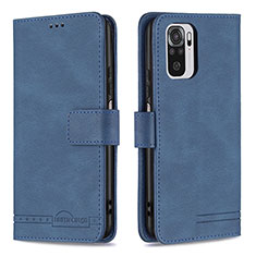 Coque Portefeuille Livre Cuir Etui Clapet B05F pour Xiaomi Redmi Note 10S 4G Bleu