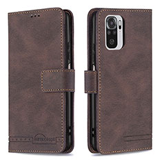 Coque Portefeuille Livre Cuir Etui Clapet B05F pour Xiaomi Redmi Note 10S 4G Marron