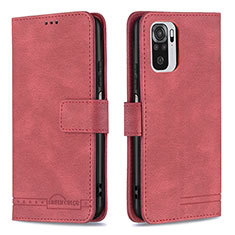 Coque Portefeuille Livre Cuir Etui Clapet B05F pour Xiaomi Redmi Note 10S 4G Rouge