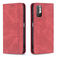 Coque Portefeuille Livre Cuir Etui Clapet B05F pour Xiaomi Redmi Note 10T 5G Rouge