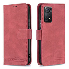 Coque Portefeuille Livre Cuir Etui Clapet B05F pour Xiaomi Redmi Note 11 Pro 4G Rouge