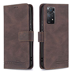 Coque Portefeuille Livre Cuir Etui Clapet B05F pour Xiaomi Redmi Note 11 Pro 5G Marron