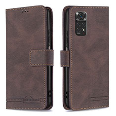 Coque Portefeuille Livre Cuir Etui Clapet B05F pour Xiaomi Redmi Note 11S 4G Marron