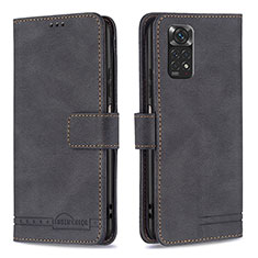 Coque Portefeuille Livre Cuir Etui Clapet B05F pour Xiaomi Redmi Note 11S 4G Noir