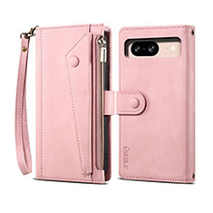 Coque Portefeuille Livre Cuir Etui Clapet B05S pour Google Pixel 8 5G Or Rose