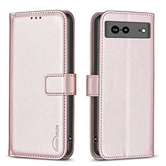 Coque Portefeuille Livre Cuir Etui Clapet B06F pour Google Pixel 7a 5G Or Rose