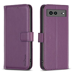 Coque Portefeuille Livre Cuir Etui Clapet B06F pour Google Pixel 7a 5G Violet